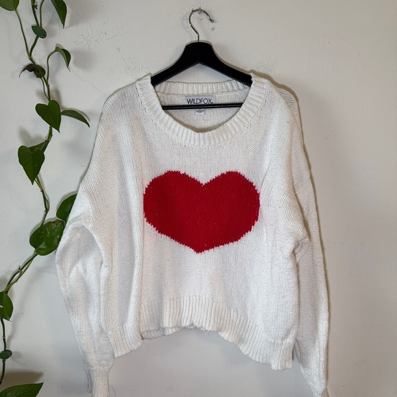 Wildfox Heart Struck Jella Sweater Small. Red and White - Picture 3 of 4